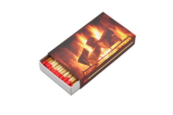 8 XL Streichholzschachteln Kamin/Feuer Motive: 8 x 50er Packungen Kaminanzünder Streichhölzer
